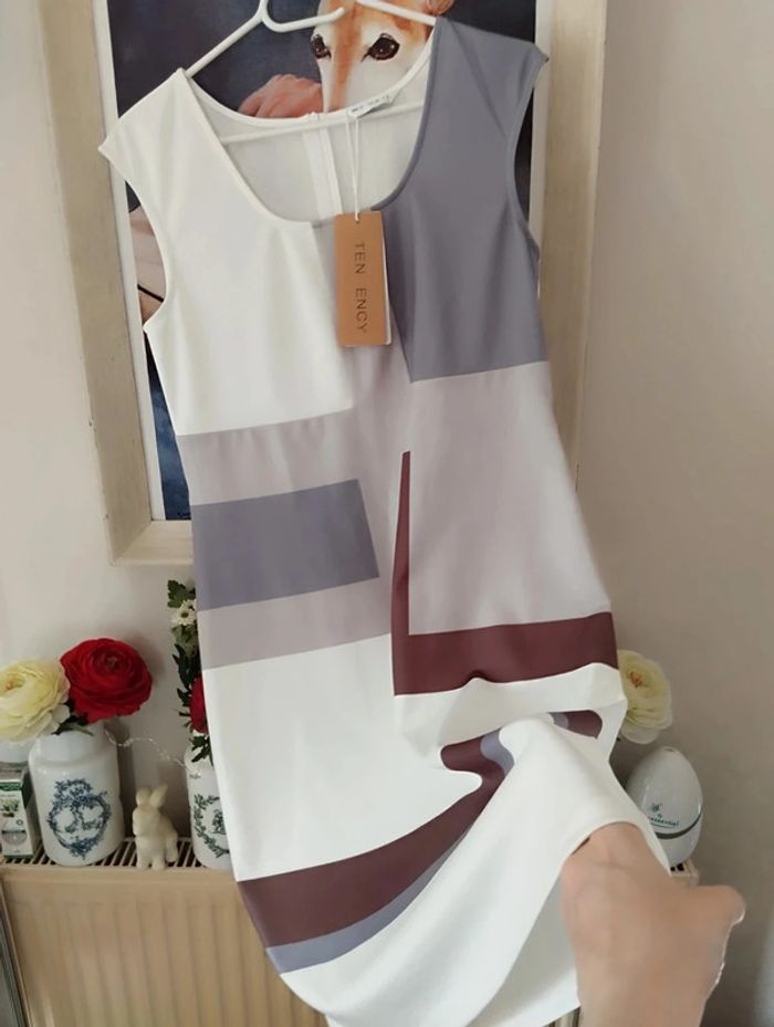 🌿Robe Tricolore Style Rétro Graphique Tendency T34/36🌿 - photo numéro 16