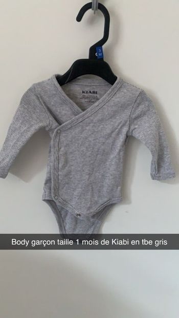 Body garçon taille 1 mois