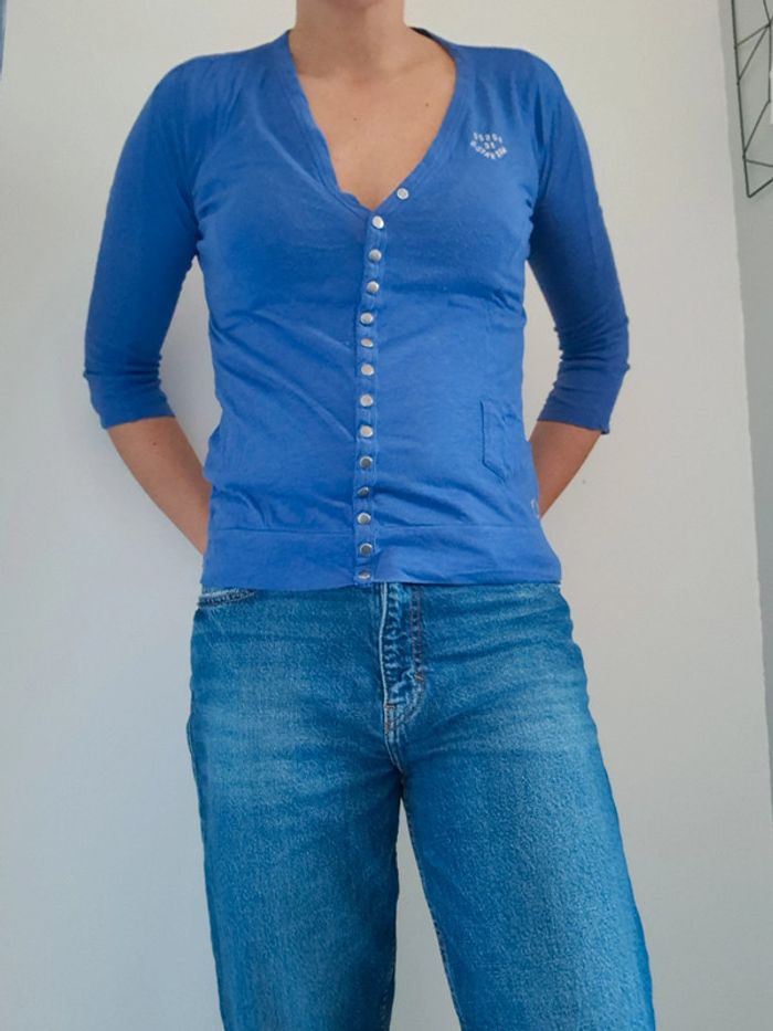Haut bleu à manches 3/4 gstar taille 36