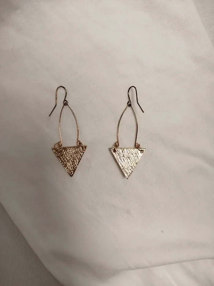 Boucles d'oreilles femme crochet attache - pierre effet marbre - photo numéro 2