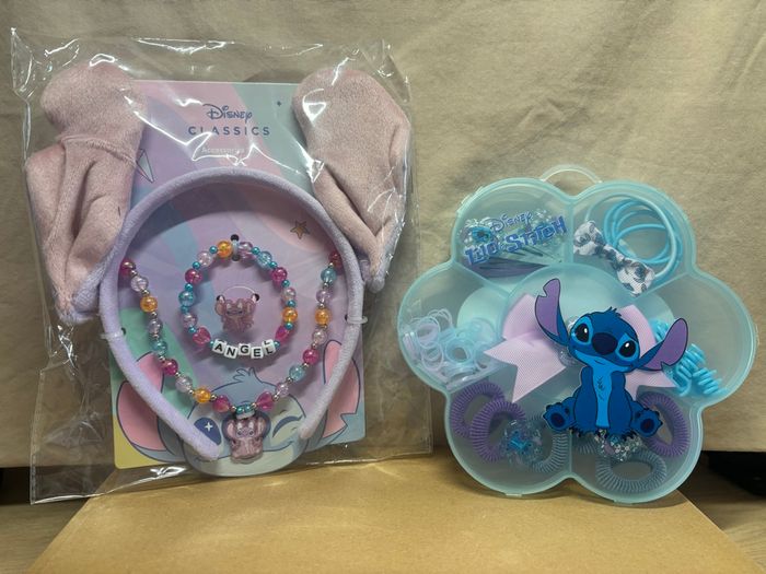Lot Stitch et Angel Disney  Serre tête bijoux et coffret coiffure