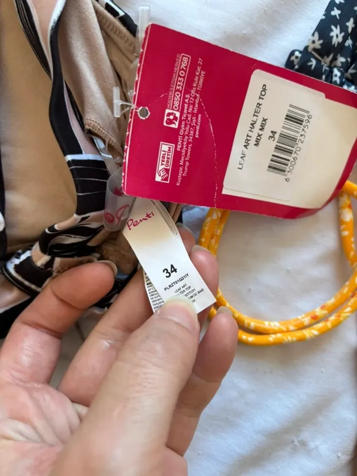 Lot 6 maillots de bain bikini bas et haut motifs multicolores pailleté Penti taille XS/34 neuf - photo numéro 8