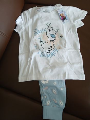 ensemble pyjamas fille olaf la reine des neiges disney 98/104 cm 2/4 ans 