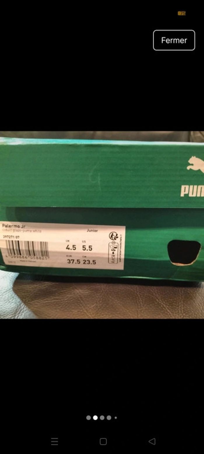 Baskets Puma Palermo bleues électriques neuves - photo numéro 2