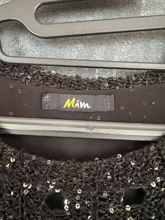 Haut noir sequin Mim ajouré - photo numéro 7