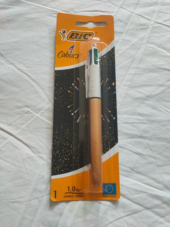 Bic 4 couleurs motif doré