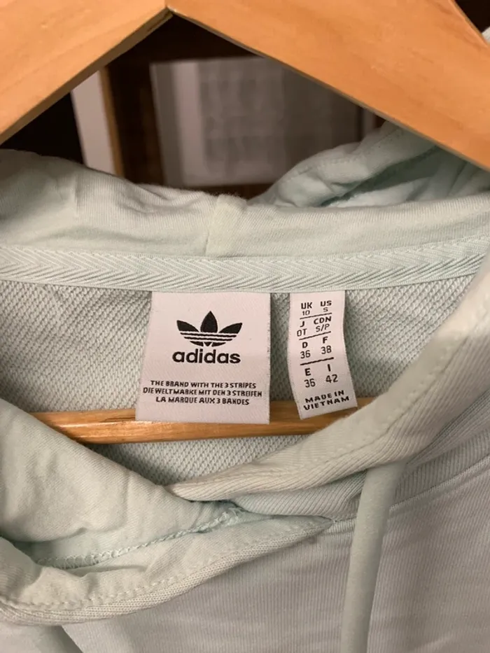 Sweat adidas vintage bleu clair unique - photo numéro 3