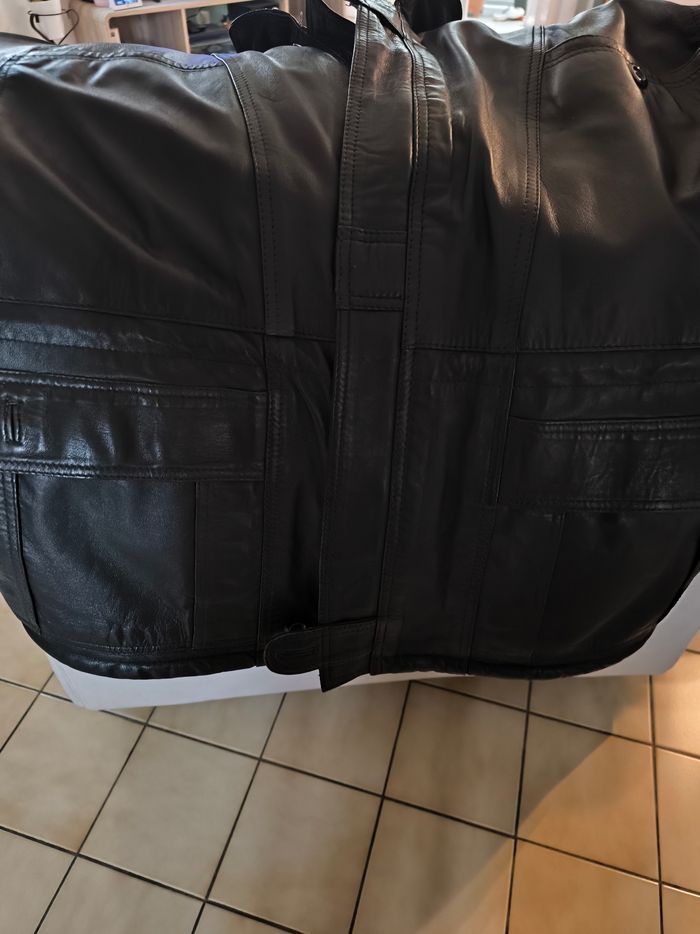 Blouson homme simili cuir noir - photo numéro 5