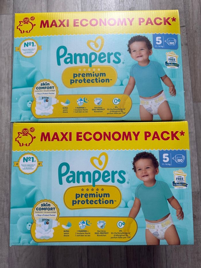 Lot de 2 maxi pack Pampers premium taille 5