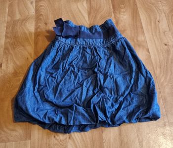 jupe en jean bleu avec nœud à la taille verbaudet taille 8 ans