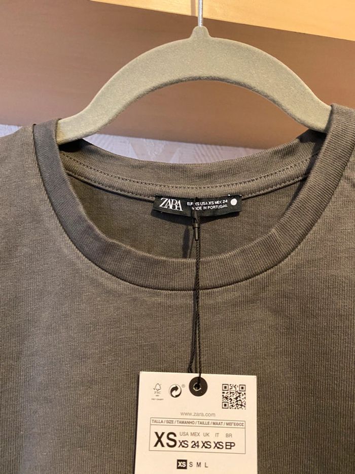 Superbe beau t-shirt oversize délavé Zara neuf avec étiquette taille XS - photo numéro 4