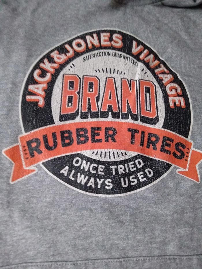 Sweat à capuche gris 14 ans Jack&Jones - photo numéro 3