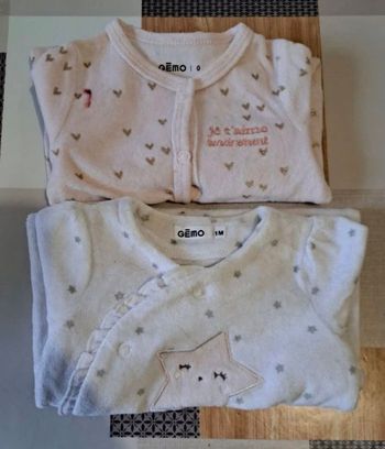 Lot pyjamas velours 1 pièce