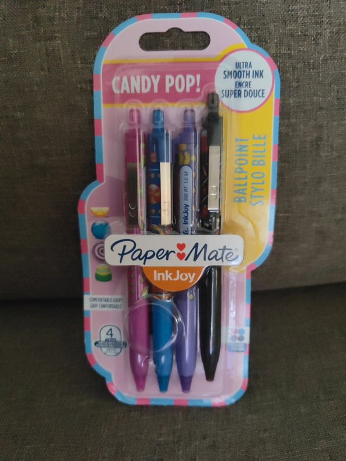 4 stylos bille candy pop paper mate neufs