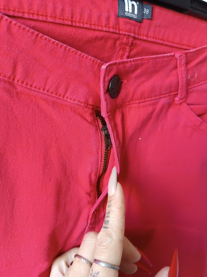 Jean jeans femme 38 rouge - photo numéro 2