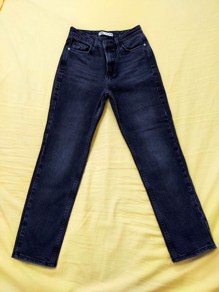 Jean noir coupe droite femme  36 marque ZARA - photo numéro 6