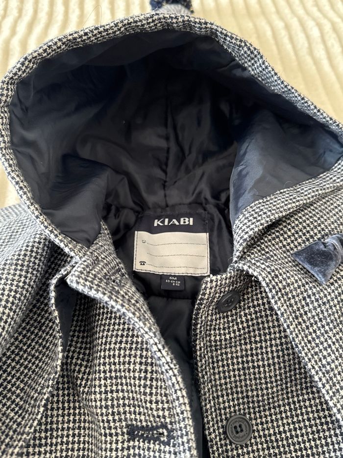 Manteau hiver - bleu marine - pattes de poule - fille - Kiabi - 6 mois - très bon état - photo numéro 10