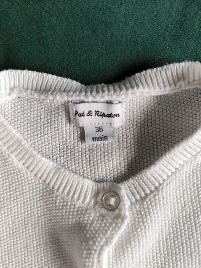 Gilet blanc pat et ripaton 36 mois - photo numéro 3