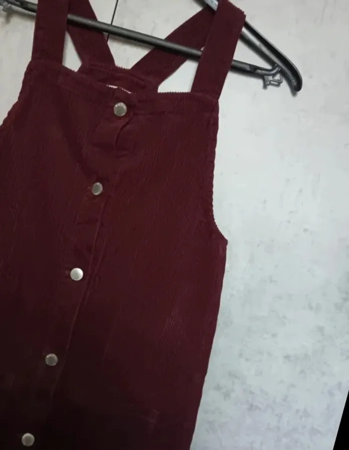 🌟 Robe salopette en velours – 11-12 ans / 152 cm
