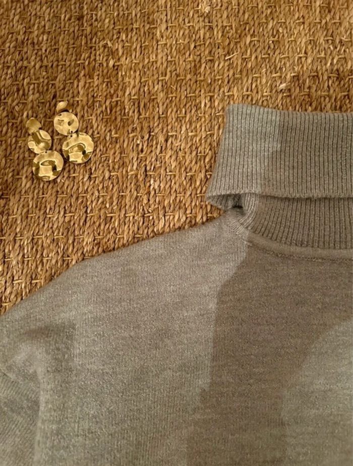 Pull col roulé gris - photo numéro 3