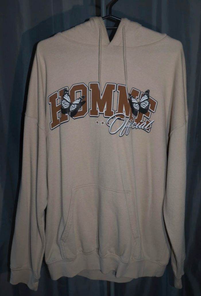 Sweat à capuche beige - unisexe