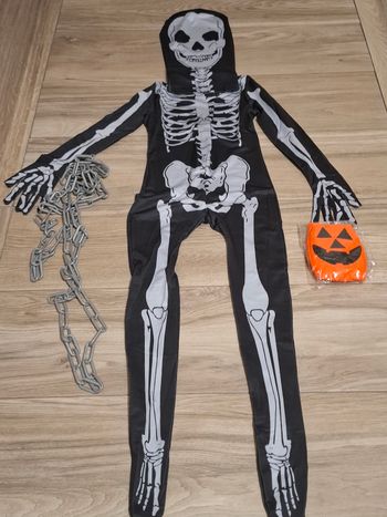 Costume Halloween Fête squelette combinaison enfants Mixte