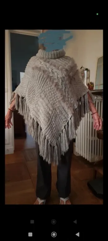 Superbe poncho Desigual gris M