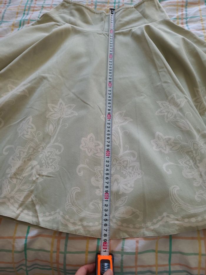 Jupe longue trapèze, vert anis, taille 38 - photo numéro 11