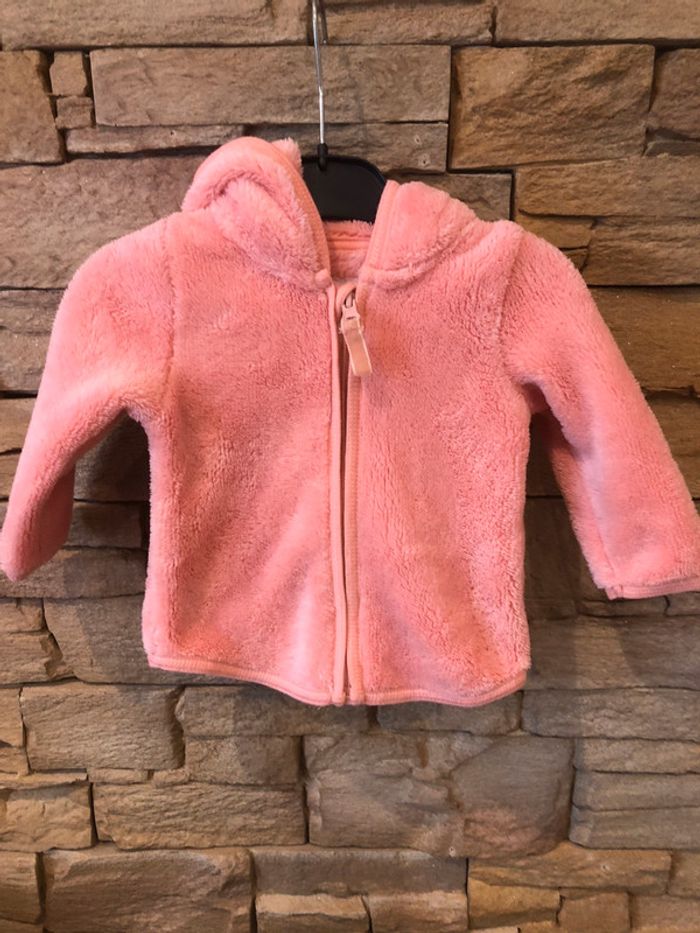 Gilet zippé à capuche chaud et doux 6-9 mois