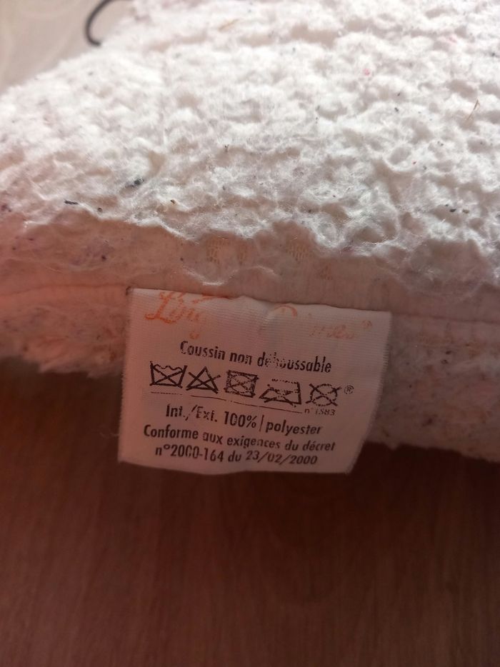 Peluche plate lapin blanche et rose - photo numéro 4