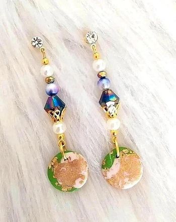 💖 Boucles d'oreilles originales pendantes chic vintage avec perles