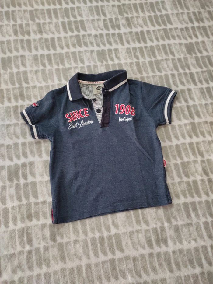 Polo tee-shirt manches courtes marine Lee Cooper taille 4 ans - photo numéro 2