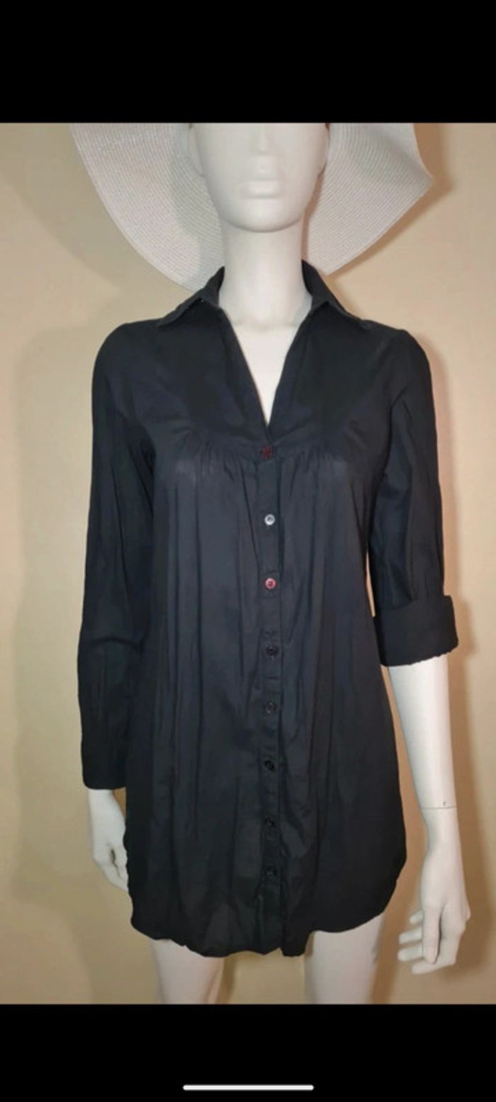 Tunique roce chemise noire Bershka M - photo numéro 2