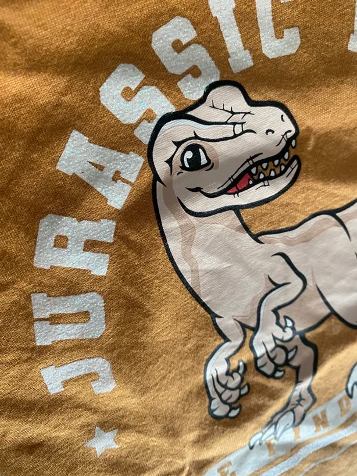 T-shirt dinosaure Jurassic park world dinosaure 6 7 8 ans moutarde - photo numéro 4