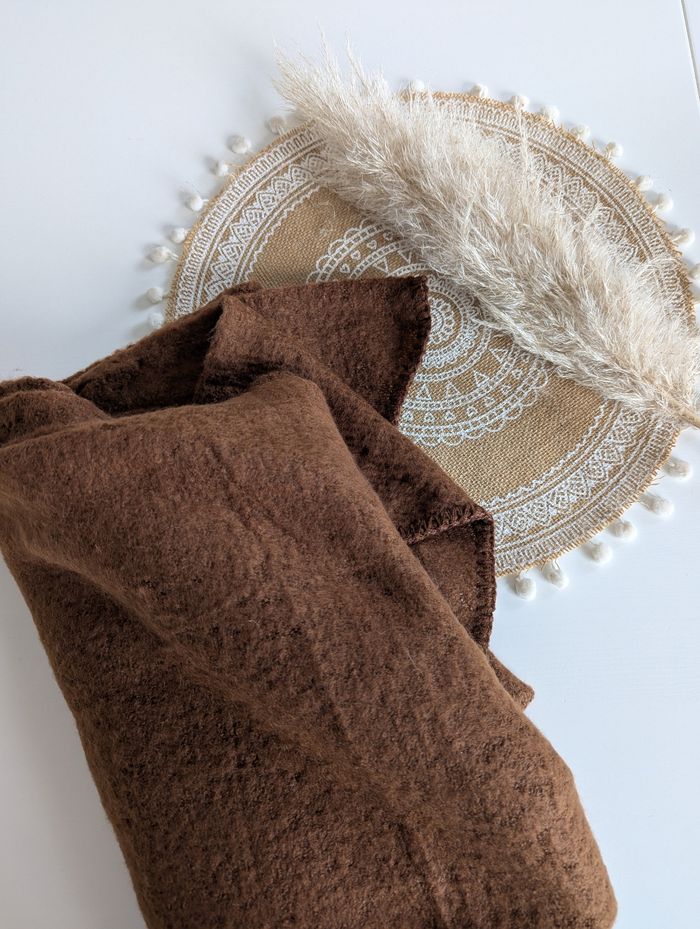 Écharpe épaisse Dublin unie marron chocolat - photo numéro 3