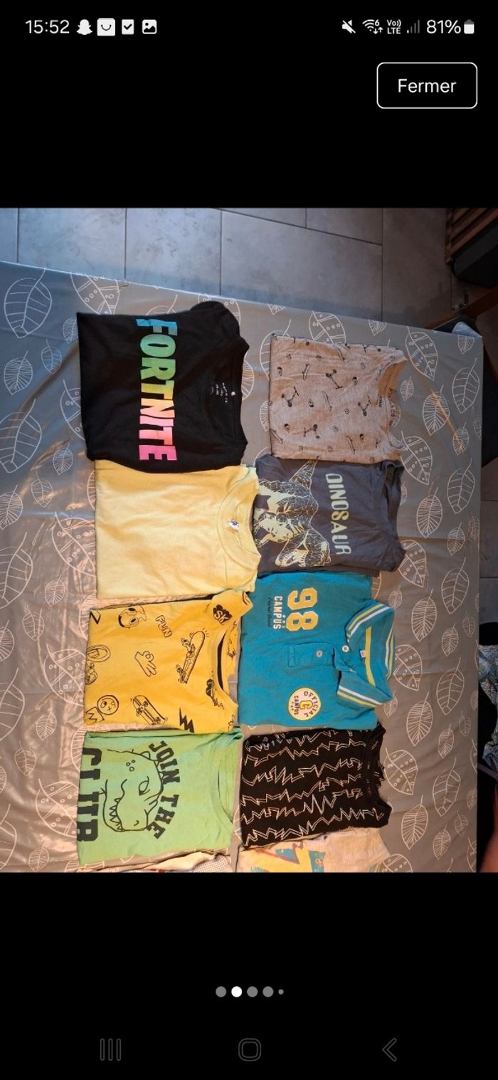 Lot de 10 tee-shirts garçon taille 10ans bon état - photo numéro 2