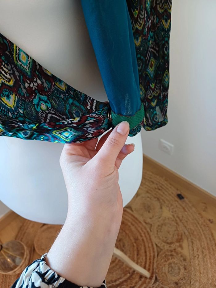 Blouse cache-coeur à motifs taille XL 42 - photo numéro 7