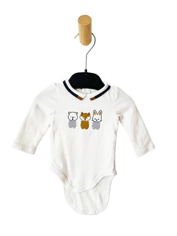 Body à manches longues avec col, motifs animaux - Obaïbi 1 mois (53cm)