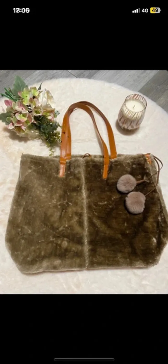 👜 Grand sac fourre-tout en fausse fourrure ultra doux style cocooning👜 - photo numéro 2
