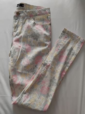 Jean blanc ecru fleurs femme