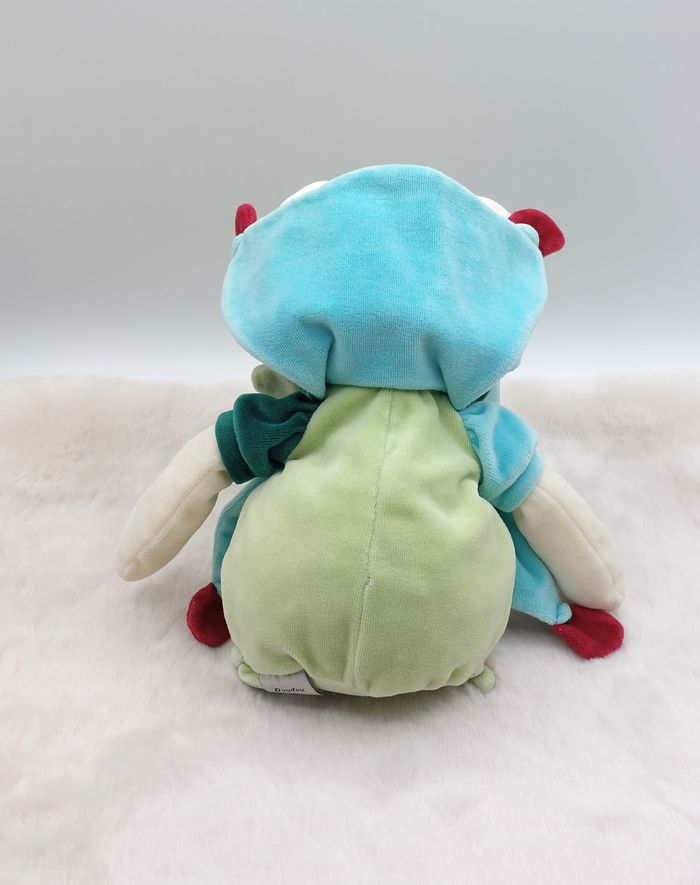 Ancien Doudou et Compagnie Peluche souris grand modèle Filousine écru vert bleu - photo numéro 4