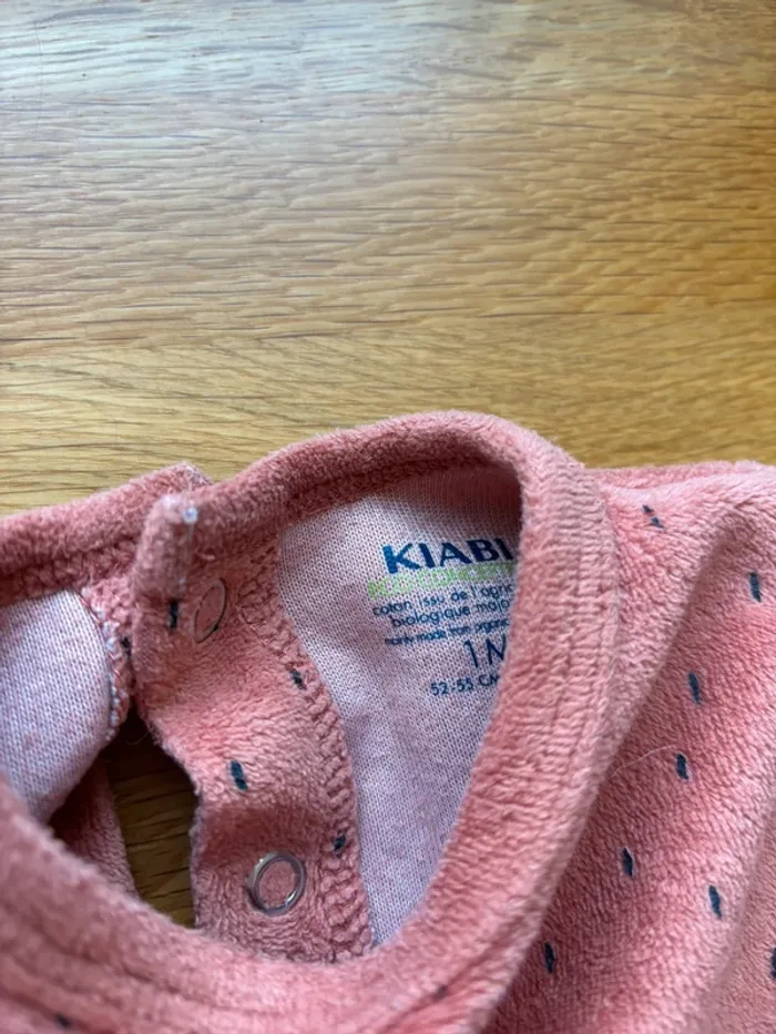 Pyjama velours Kiabi 1 mois garçon - photo numéro 2