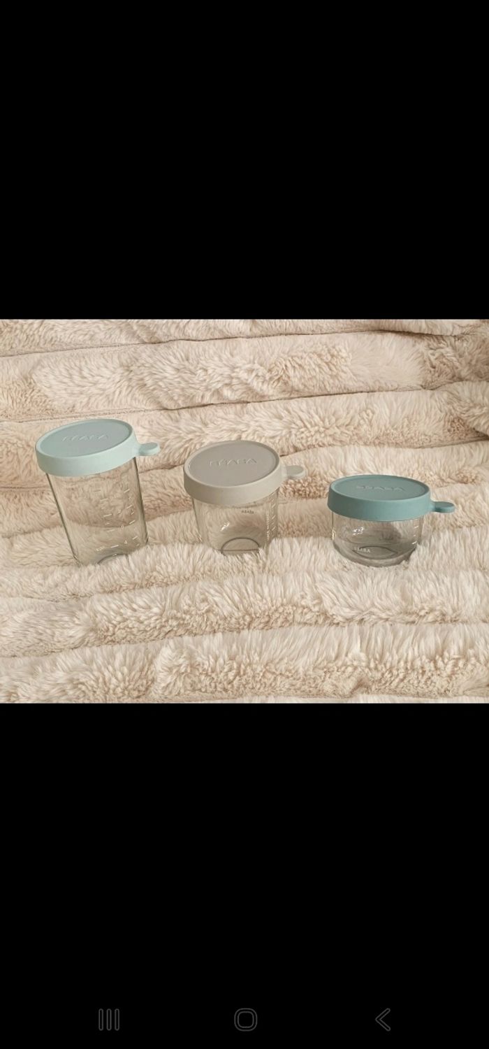 Lot de 3 pots en verre Béaba différents formats