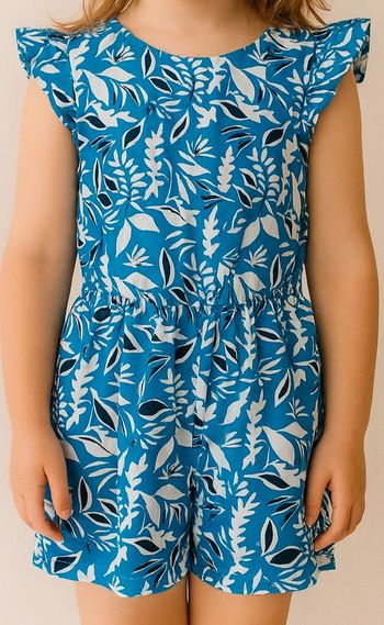 🔸Combinaison Combishort Fille bleu & blanc Gémo – 5 ans🔸