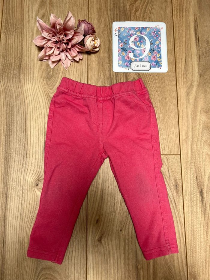 Pantalon souple et fin rose BE TAO 9 mois