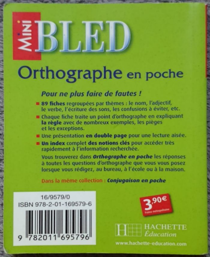 "Mini-Bled, Orthographe en Poche" - Toutes les règles / Hachette Éducation - photo numéro 2