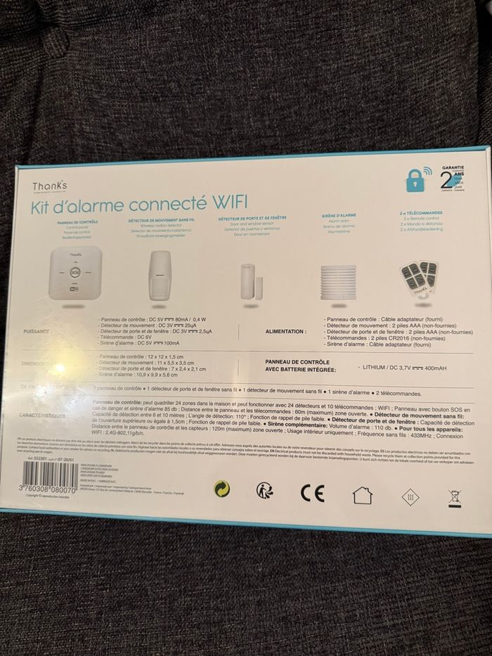 Kit d'Alarme Connecté Wi-Fi - Thank's Neuf - photo numéro 5