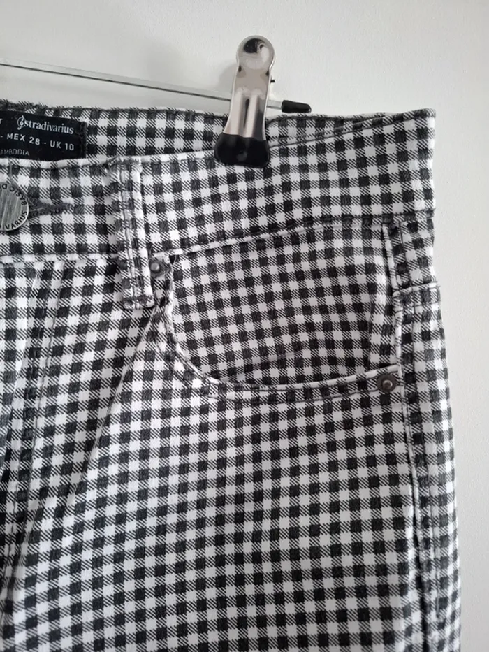 Pantalon vichy noir et blanc - Stradivarius - 38 - très bon état - photo numéro 6