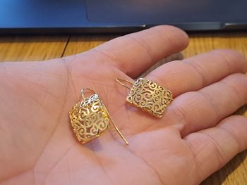 Créoles carrées plaquées ot 14 carats