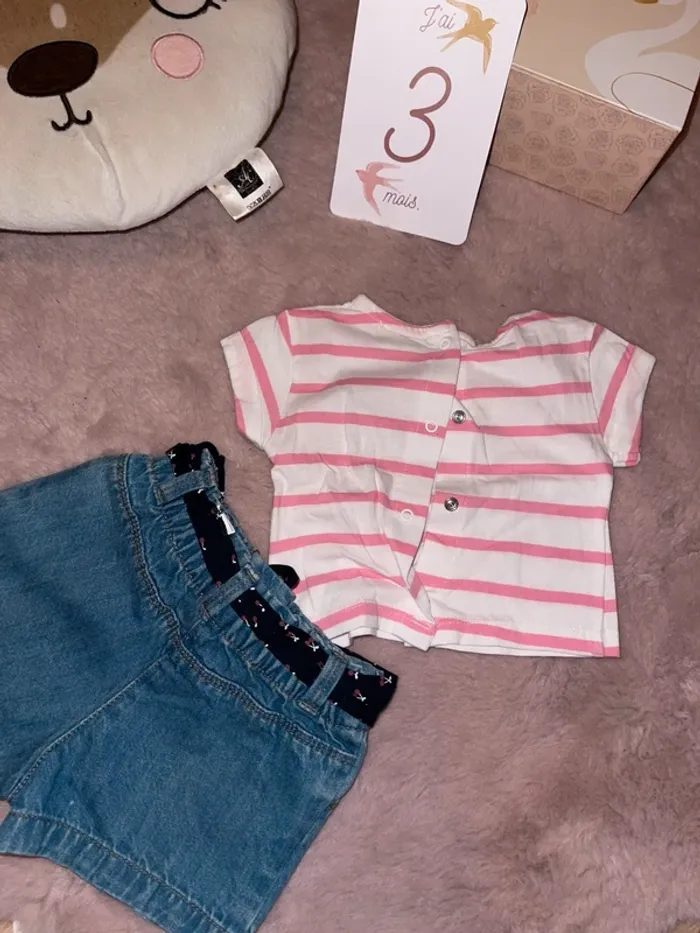 Ensemble short et tee shirt 3mois - photo numéro 4